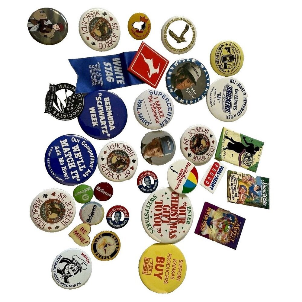Vintage Pinback Button & Ribbon Collection  Celebrate Nostalgia  St. Joseph Walm